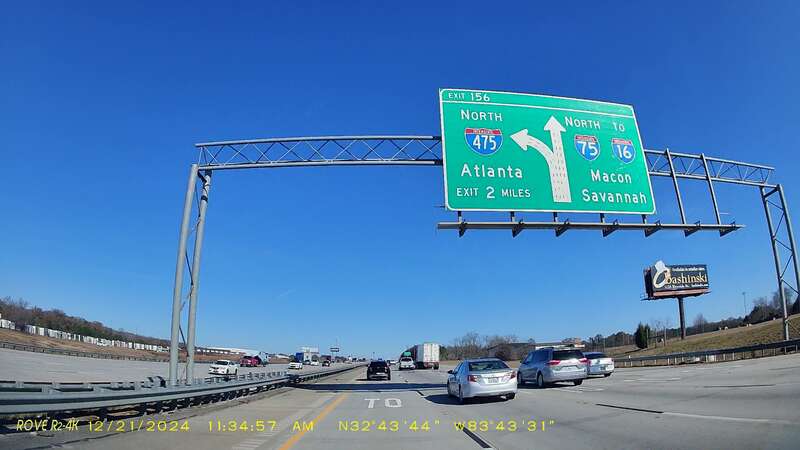 Georgia I75nb Exit 156 2 miles, Macon, Bibb County, Georgia