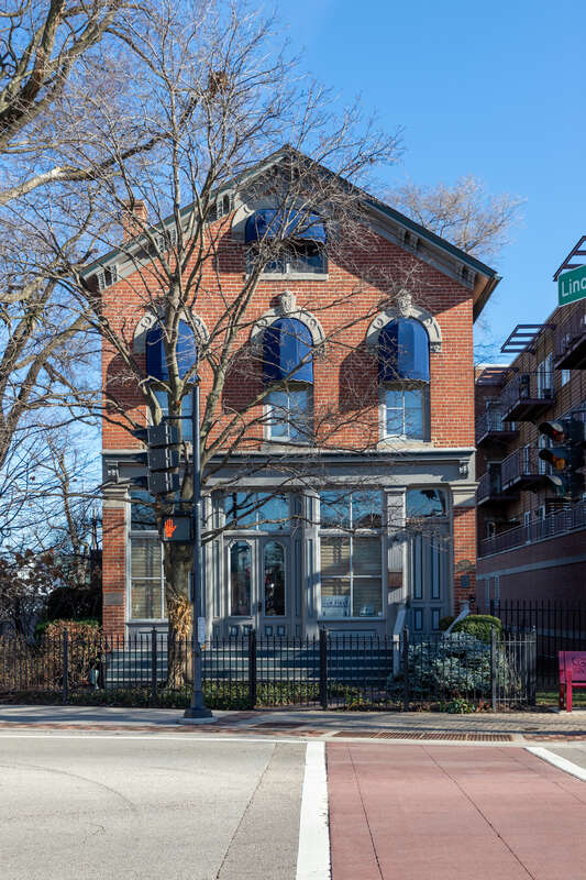 The Harrer Building, 8051 North Lincoln Avenue, Skokie, Illinois. Michael Harrer, a Bavarian immigrant, built the building in 1874 for his family's home and his meat market. Harrer's meat market was the first in the village, then known as Niles