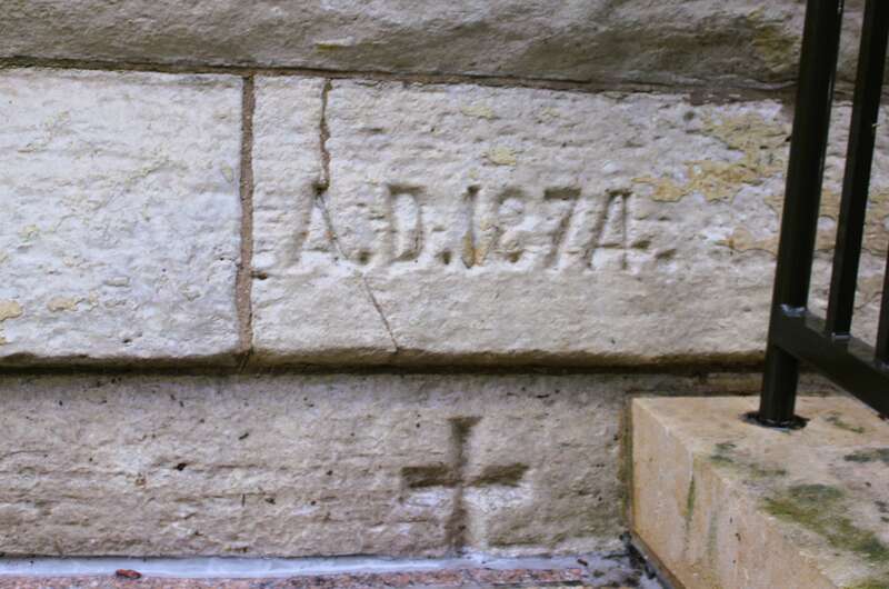 The cornerstone of Holy Name Cathedral in Chicago, Illinois.