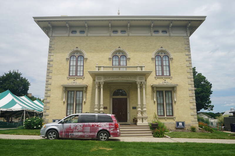 The Lincoln–Tallman House (currently the Rock County Historical Society) in Janesville, Wisconsin (United States).