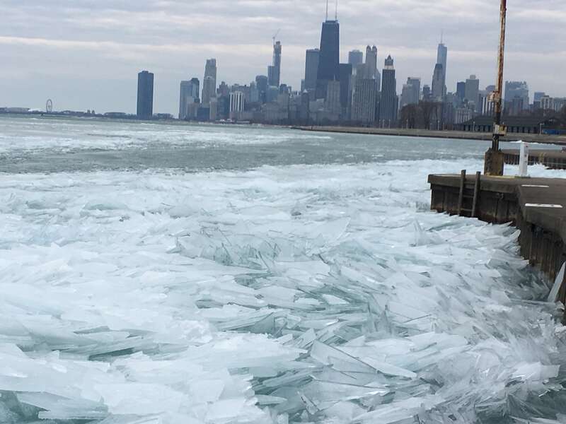Lake Michigan in Chicago during the winter