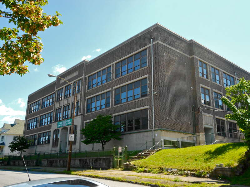 James Madison School, listed on the NRHP on June 24, 2009, at 528 Quincy Avenue, Scranton, Lackawanna County, Pennsylvania.  Part of the &quot;Educational Resources of Pennsylvania MPS&quot; on the NRHP.