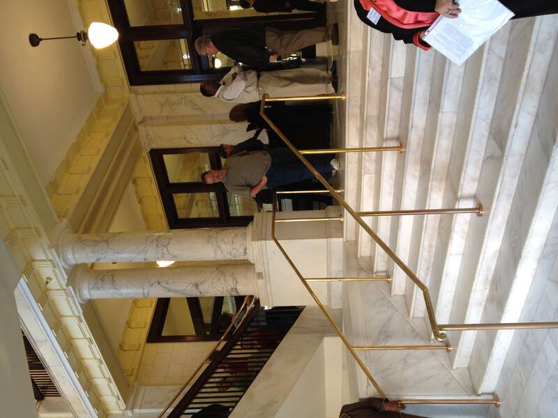 Grand staircase in the lobby of City Hall in Meridian, Mississippi
