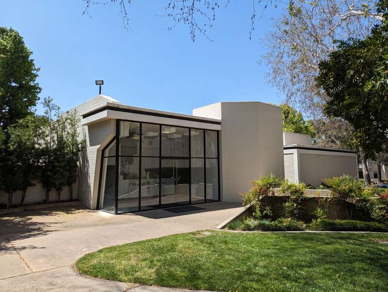 The Montgomery Art Gallery building at Pomona College. The building was formerly the home of the Pomona College Museum of Art before it was relocated across the street and rechristened the Benton Museum of Art.
