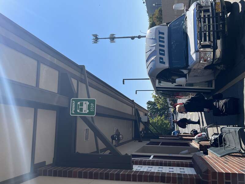 The POINT's SouthWest Route provides daily service between Brookings and Klamath Falls, with stops in Klamath Falls, Medford, Ashland, Grants Pass, Cave Junction, and O'Brien, Oregon; Gasquet, Hiouchi, Crescent City, and Smith River, California; and