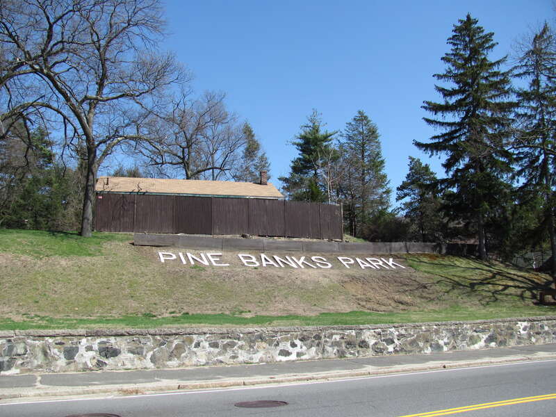 Pine Banks Park sign, Malden Massachusetts