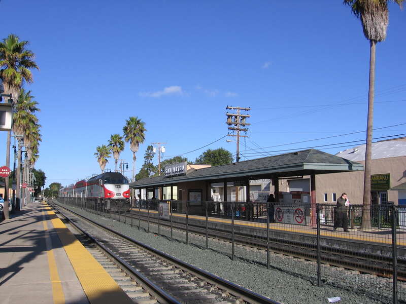 The San Mateo (Caltrain station) in downtown San Mateo, California, USA.