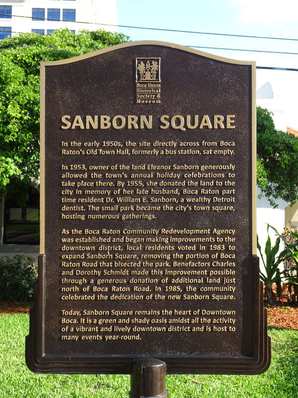 Sanborn Square plaque - North Federal Highway Boca Raton FL 33432 USA