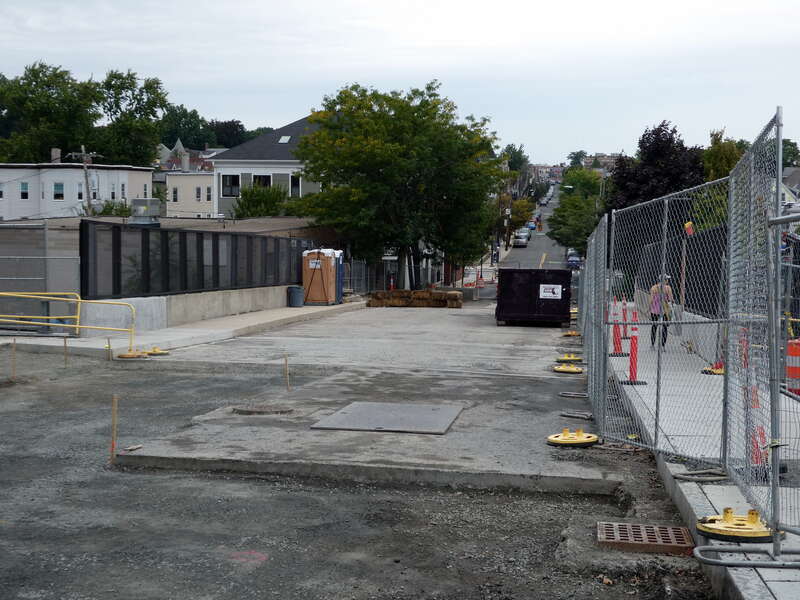 The deck of School Street bridge nearing completion in September 2022