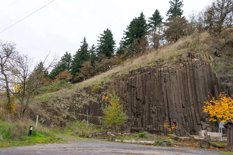 A Fall view of the Skinner Butte Climbing Columns in Eugene, Oregon
