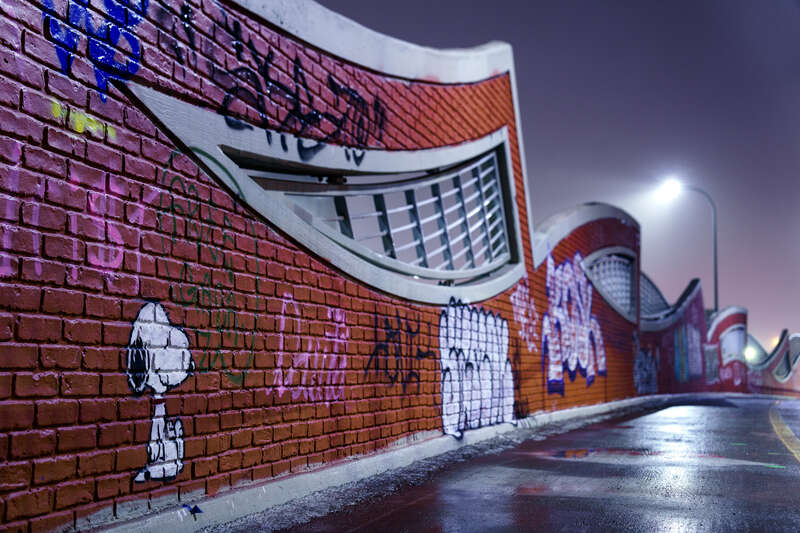 Snoopy on The Loring Greenway bridge over Lyndale Avenue in Minneapolis in January 2024.
This image is part of a &amp;lt;a href=&quot;https://chaddavis.photography/minneapolis-uprising/&quot; rel=&quot;noreferrer nofollow&quot;&amp;gt;continuing series&amp;lt;/a&amp;gt; following the