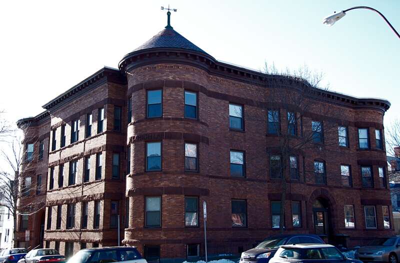 A photo of The Highland, a historic building in Somerville, Massachusetts.