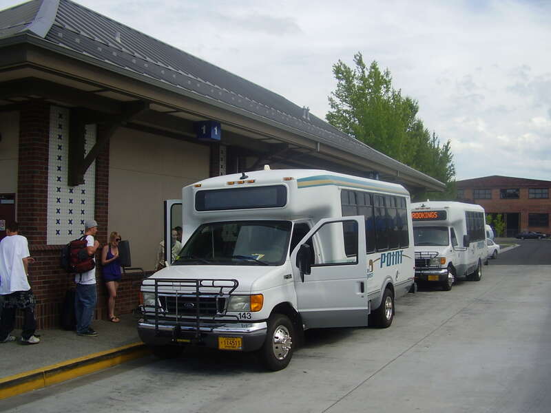 The SouthWest POINT provides daily service between Brookings and Klamath Falls, with stops in Klamath Falls, White City, Medford, Ashland, Gold Hill, Grants Pass, Selma, Cave Junction, and O'Brien, Oregon; Gasquet, Hiouchi, Crescent City, and Smith