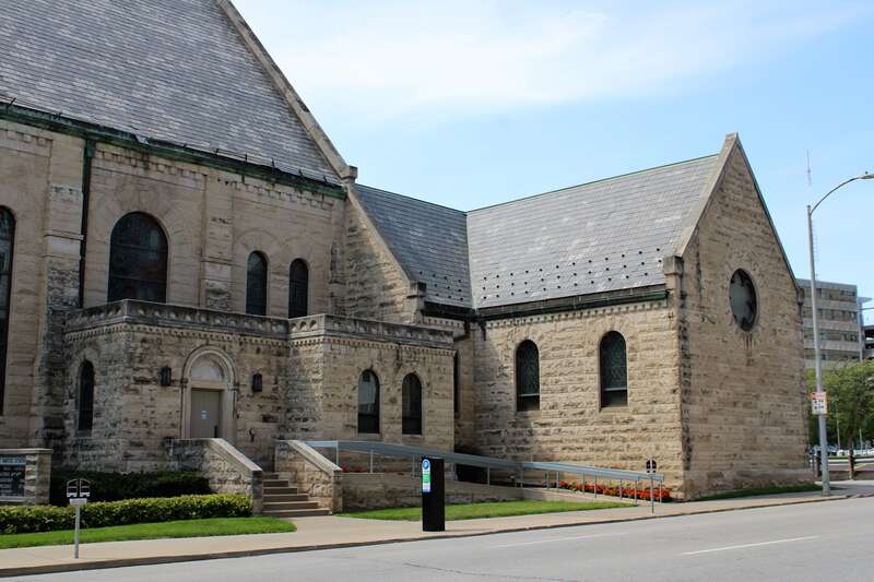 St. Ambrose Cathedral in Downtown Des Moines, Iowa.