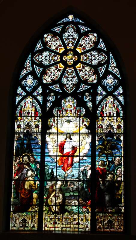 One of the stained glass windows in Cathedral of Saint Andrew in Grand Rapids, Michigan.