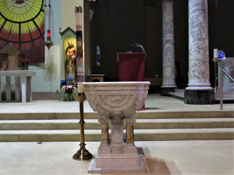 The interior of St. Benedict Cathedral in Evansville, Indiana.