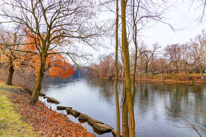 The St. Joseph River at Leeper Park, in South Bend, Indiana.