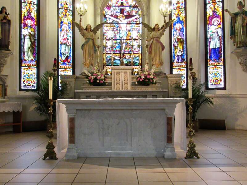The altar in St. Patrick Cathedral in Fort Worth, Texas.