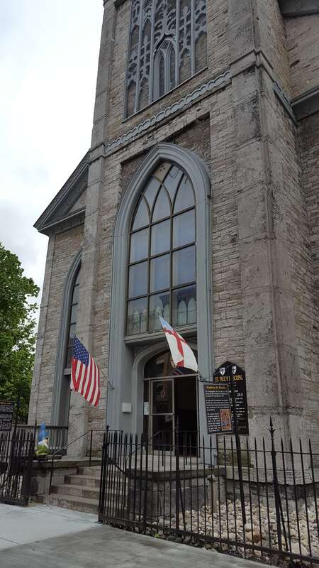 The Capital District Tourism Gnome visits the historic and beautiful St Paul's Episcopal Church on 3rd Street in the city of Troy, Rensselaer County, New York. Complete with Tiffany glass and amazing stone work this is an wonderful church that