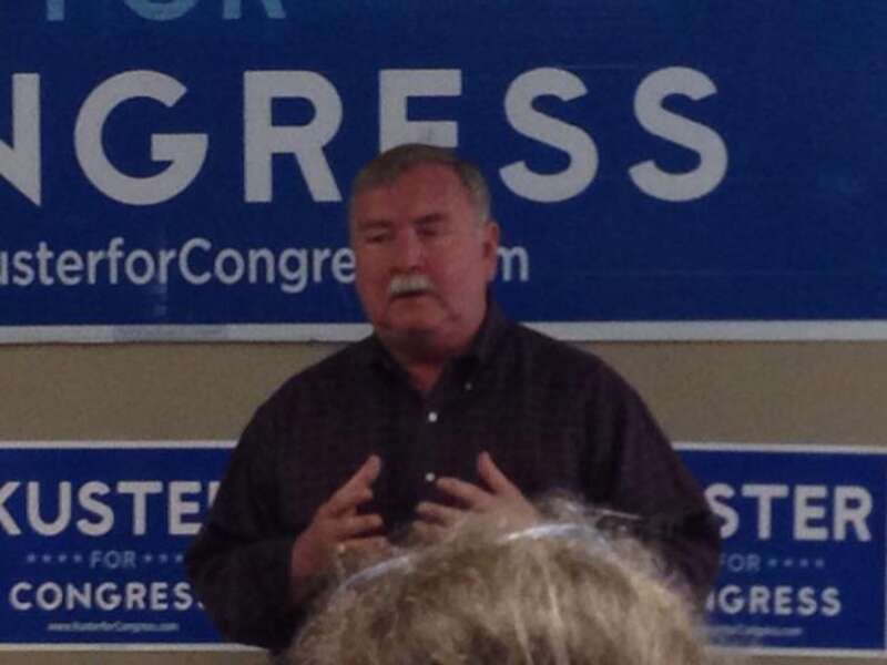 Steve Shurtleff speaking at a Annie Kuster for Congress rally in Nashua, NH