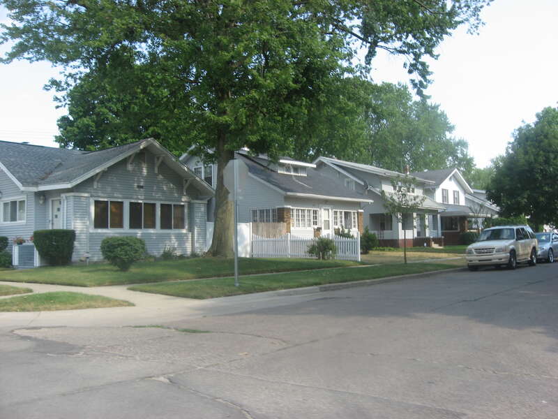 Houses on the eastern side of the 1800 block of S. Stevens Avenue in Elkhart, Indiana, United States.  This block is part of the Morehouse Residential Historic District, a historic district that is listed in the National Register of Historic Places.