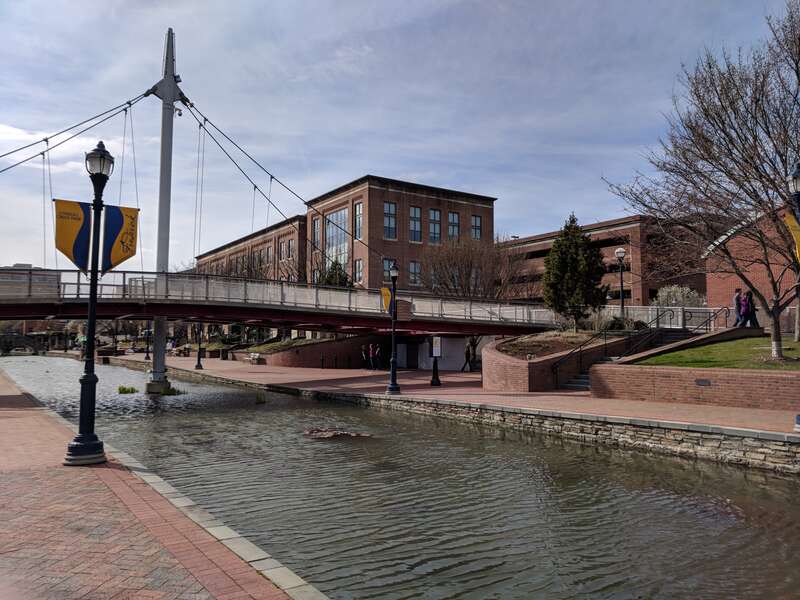 Carroll Creek Park in downtown Frederick, Maryland.