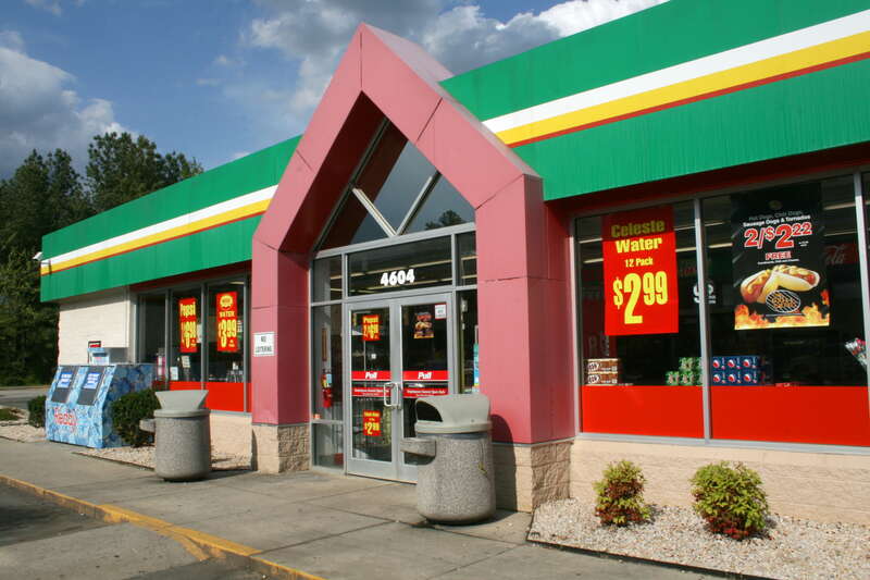 Kangaroo Express convenience store #3477, at 4604 North Roxboro Road, in Braggtown, a neighbourhood of Durham, North Carolina.
