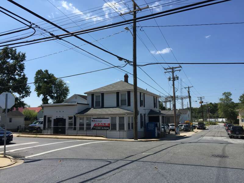 View west along 11th Street at Chestnut Avenue in Bowie, Prince Georges County, Maryland