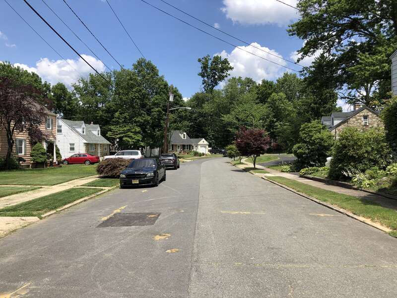 View northeast along Glendale Drive at Greenwald Avenue in Ewing Township, Mercer County, New Jersey
