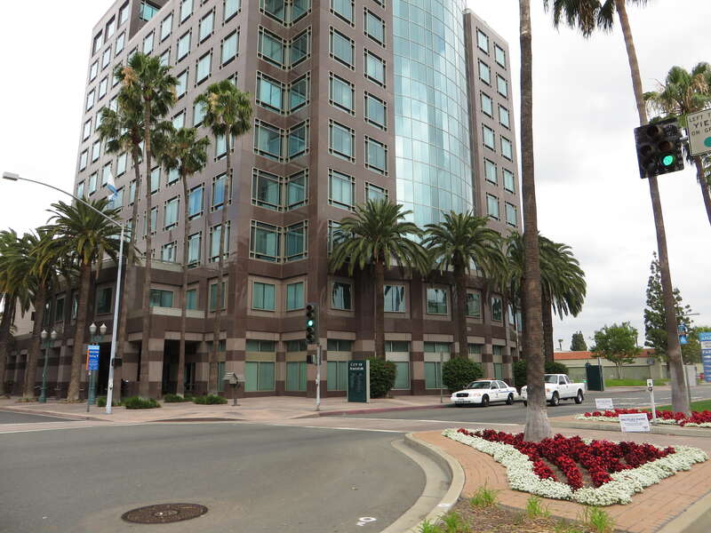 .Anaheim City Hall West, Anaheim, CA, lower SE corner