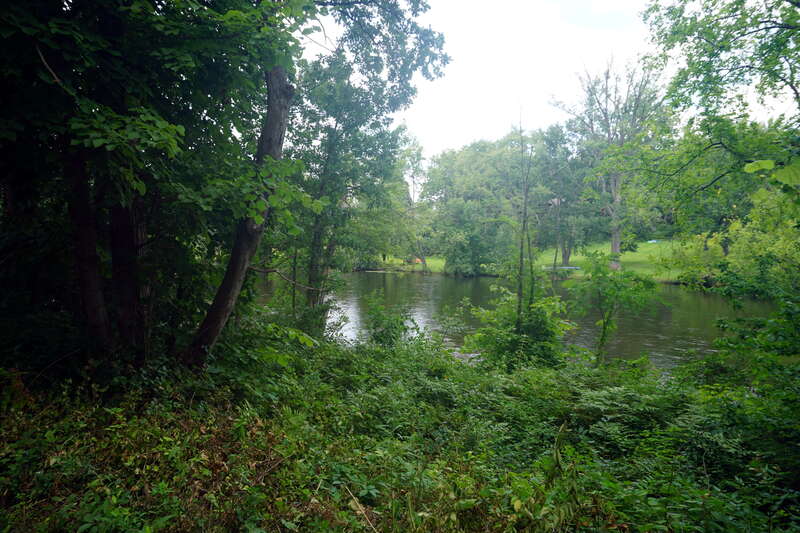A view of the Huron River from the Border-to-Border Trail in Ann Arbor, Michigan (United States).
