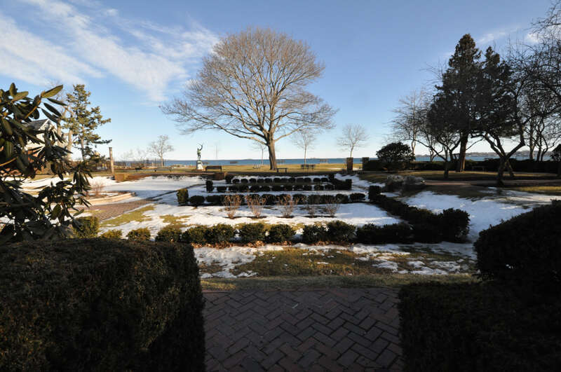 David S. Lynch Memorial Park, Beverly, Massachusetts.  The formal garden in winter.