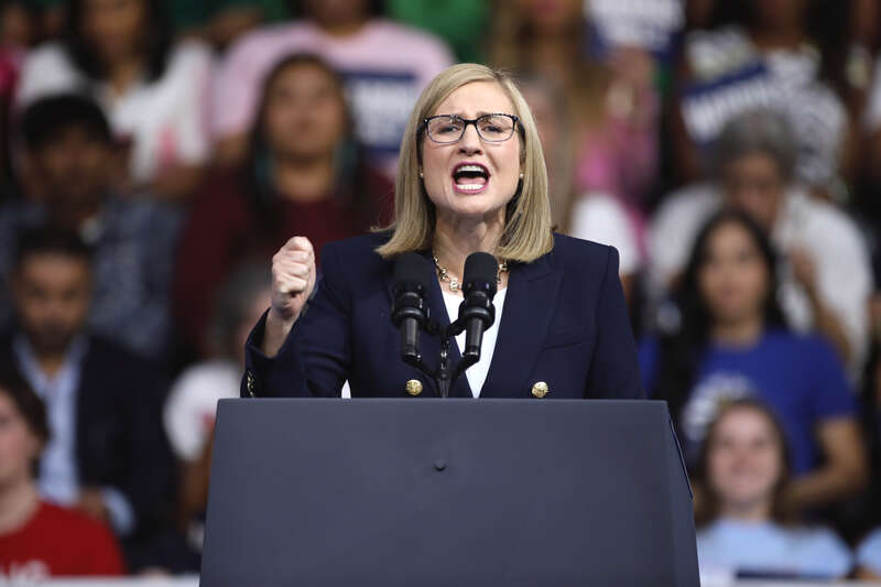 Phoenix Mayor Kate Gallego speaking at a campaign rally for Vice President of the United States Kamala Harris at Desert Diamond Arena in Glendale, Arizona.
Please attribute to Gage Skidmore if used elsewhere.