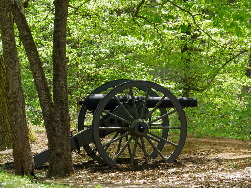 A replica of a Civil War cannon, Fort Dickerson Park, Knoxville, Tennessee, USA.