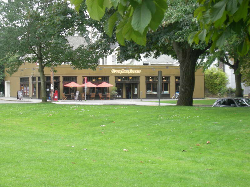 Cowen Park Grocery in the University District, Seattle, Washington, seen from Cowen Park in Seattle, Washington, which is on the border between the University District and the Ravenna neighborhood.