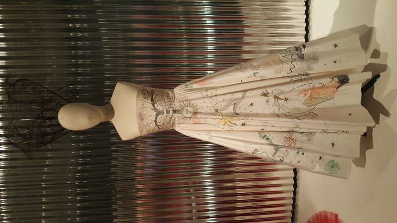 Painted and embroidered taffeta dress by Maria Grazia Chiuri for Christian Dior (Spring-Summer 2017) on display at the Denver Art Museum