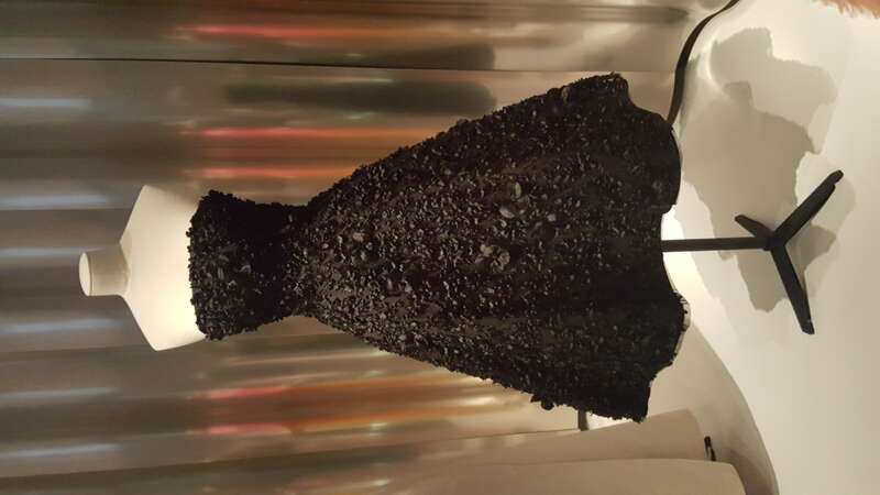 Tulle dress embroidered with silk satin flowers by Raf Simons for Christian Dior (2013) on display at the Denver Art Museum