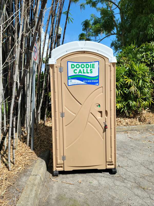 Doodie Calls Portable toilet brand pun  in Lakeland, Florida.