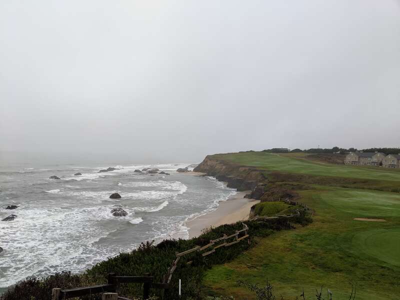 Half Moon Bay seen from Ritz Carlton patio, California