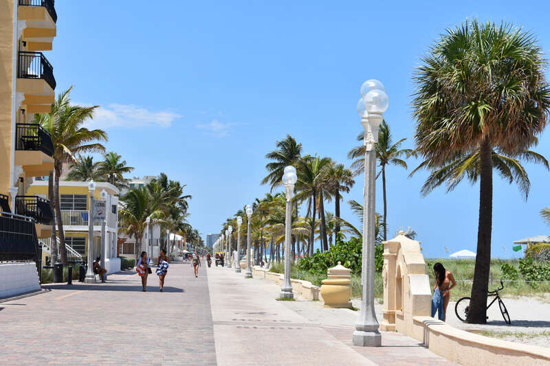 The boardwalk at Hollywood Beach