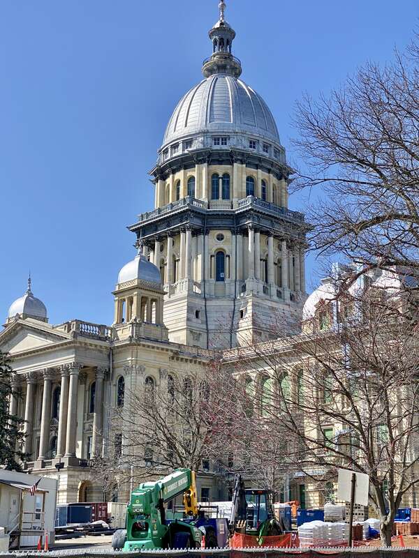 Built between 1868 and 1888, this Second Empire and Renaissance Revival-style building was designed by Alfred H. Piquenard of the Chicago-based architecture firm Cochrane and Garnsey to serve as the Illinois State Capitol, replacing the then-31 year