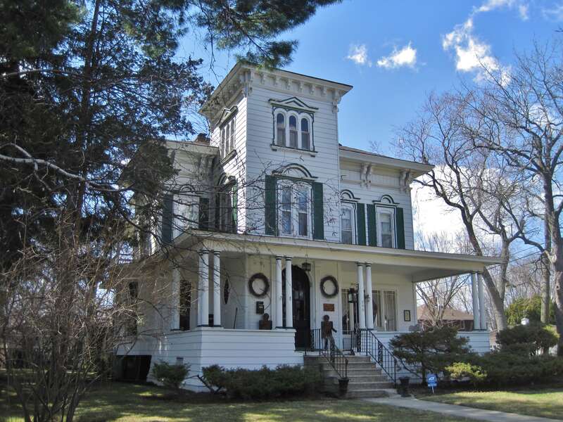 Isaac R. Lyon House in the Near North Historic District, Waukegan (1873). Lyon owned a successful dry goods store. His son, George Reed Lyon, later ran the store and lived in the house. George served in the Illinois House of Representatives from 1896
