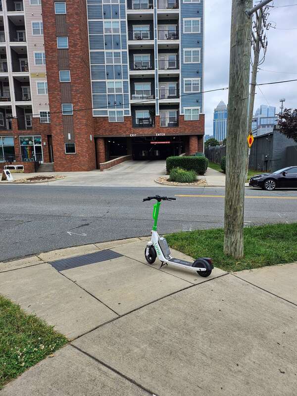 June 5, 2024, scooter at the corner of West Summit Ave and Kee Ct