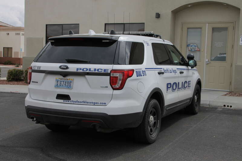 A 2016 Ford Police Interceptor Utility of the North Las Vegas Police Department parked in front of the North Las Vegas Police Officer's Association.