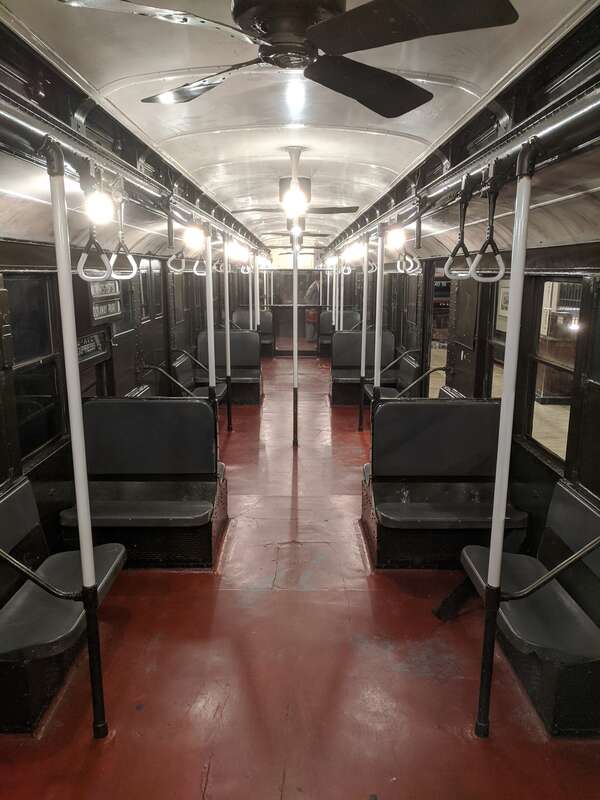 Retired New York City Subway car in the New York State Museum