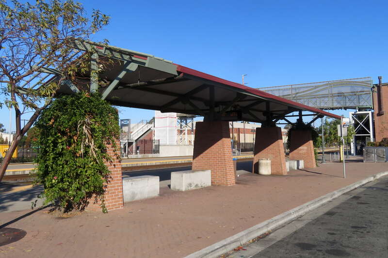 The north bus stop at Martinez station in November 2019