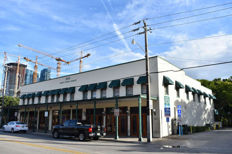 Construction proceeds behind New River Court in Old Fort Lauderdale.