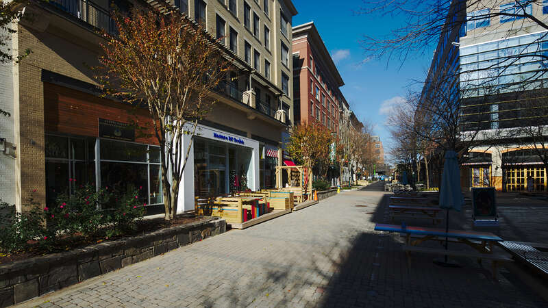 Gibbs Street is a pedestrian only road in Rockville Town Center.  Gibbs Street, Rockville, Maryland 20850.