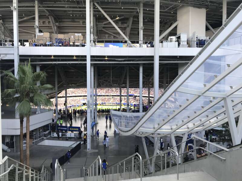 The escalators at SoFi Stadium C. September 18, 2022 as the Los Angeles Rams play the Atlanta Falcons