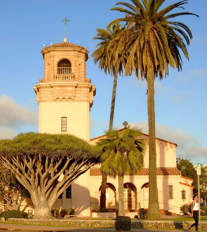 St. James By-The-Sea Episcopal Church is located at 743 Prospect Street in La Jolla, San Diego, California.  The congregation's original church was built on this site in 1907-1908 as the Mission church of St. James.  A bell tower was added in
